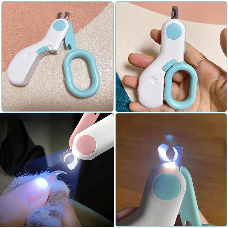 Coupe-griffes professionnel avec lumière LED pour chats et petits chiens