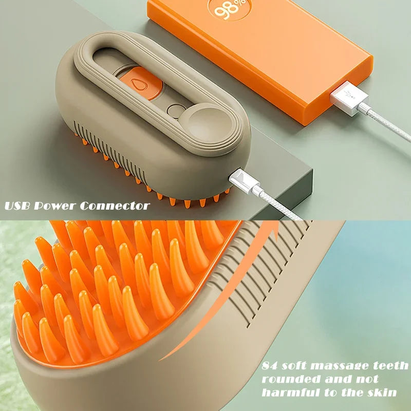 Brosse à vapeur pour chat et chien 3 en 1