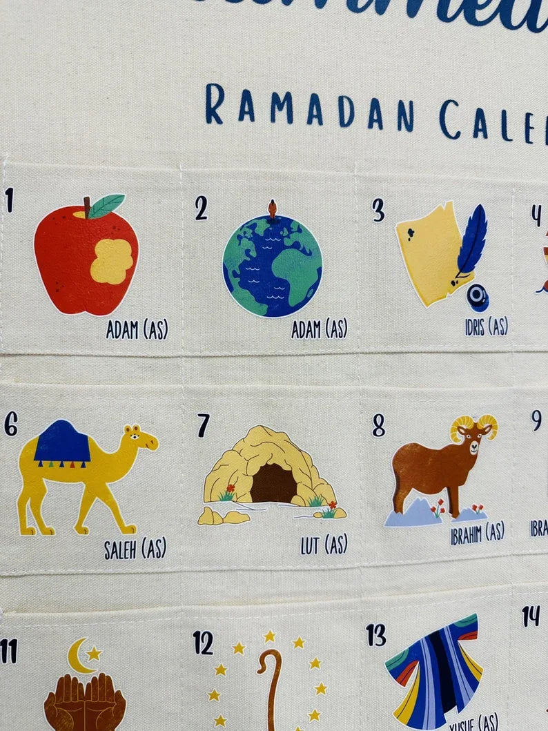personalized Ramadan 30 day Advent Calendar for Muslim Islamic kid boy girl Kareem eid al Fitr Wall Hanging Home decoration