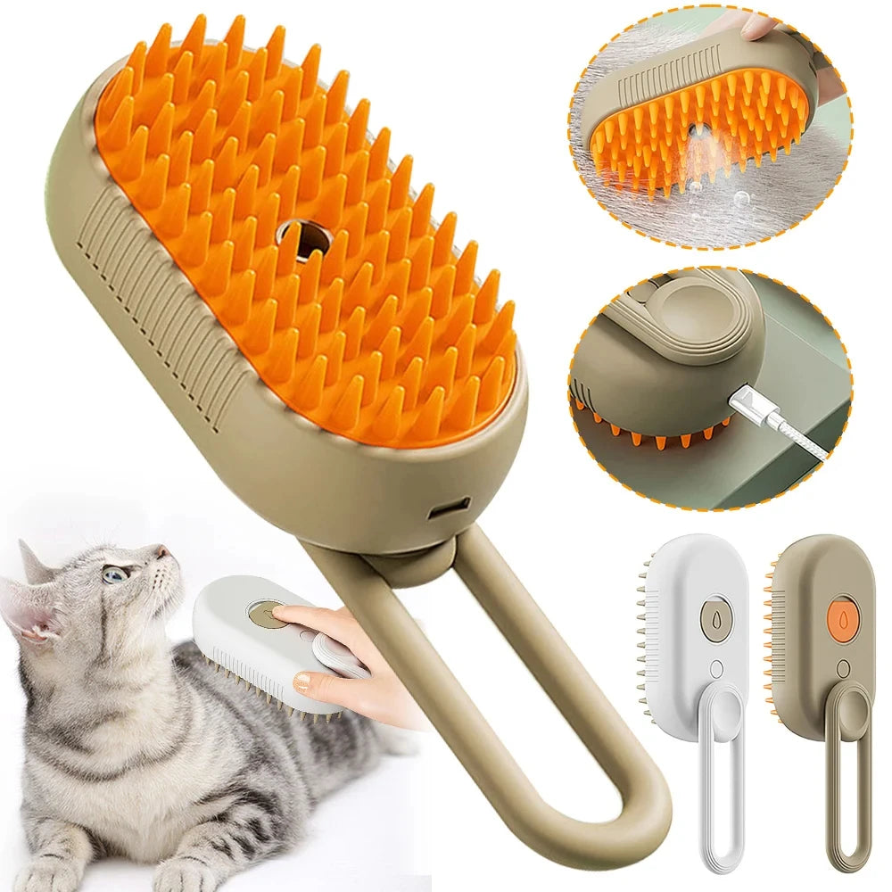 Brosse à vapeur pour chat et chien 3 en 1