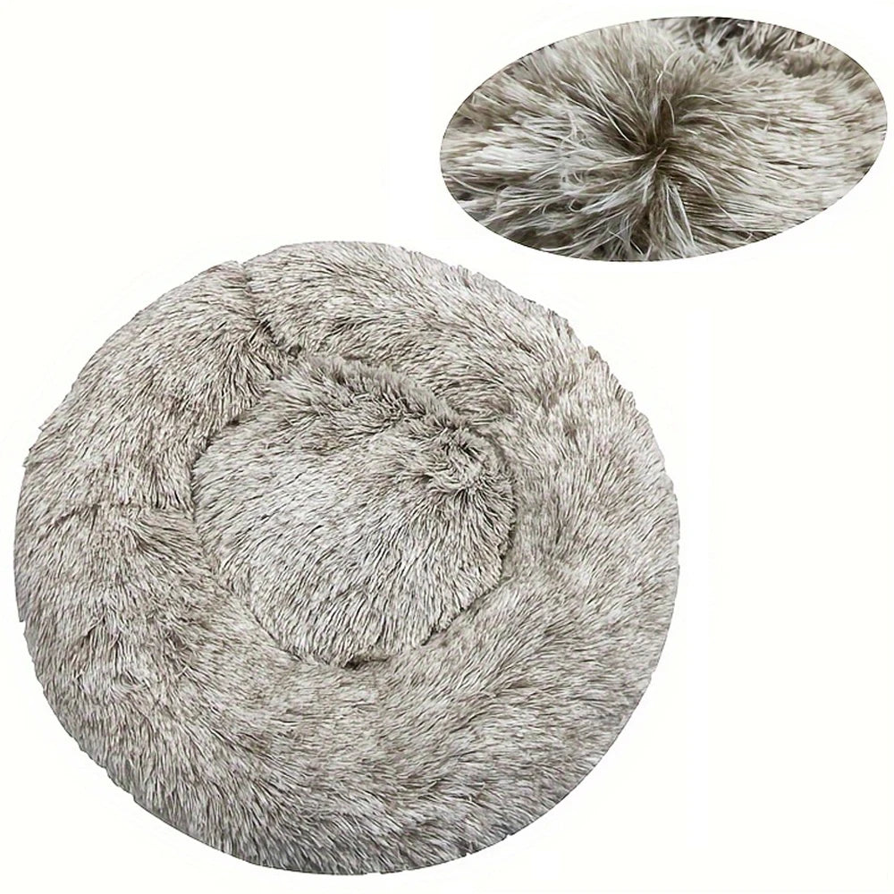 Panier rond en peluche ultra-confort – Lit chaud pour chiens et chats 🐶🐱