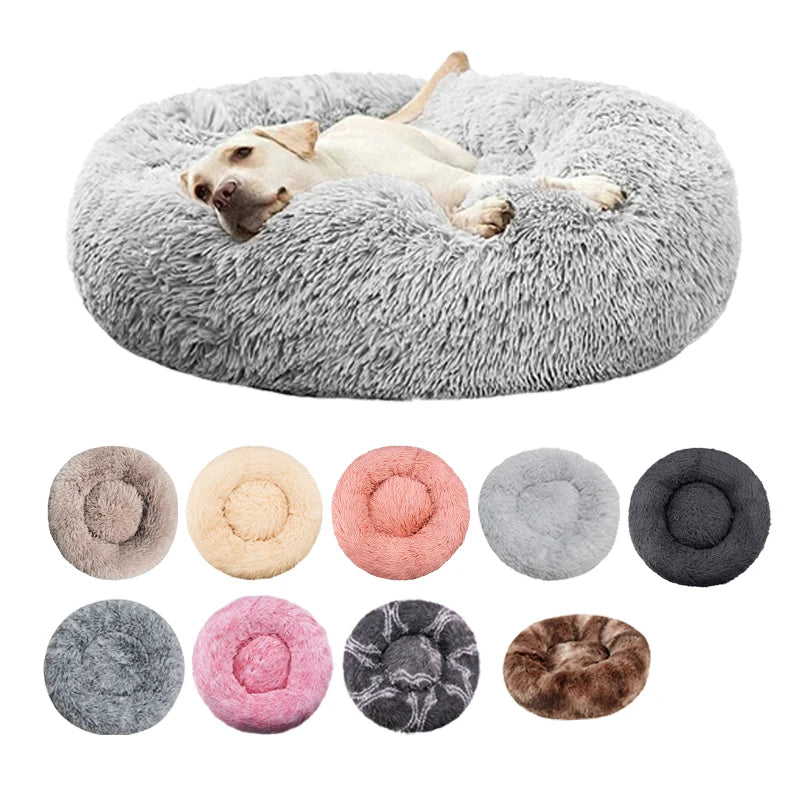 Panier rond en peluche ultra-confort – Lit chaud pour chiens et chats 🐶🐱